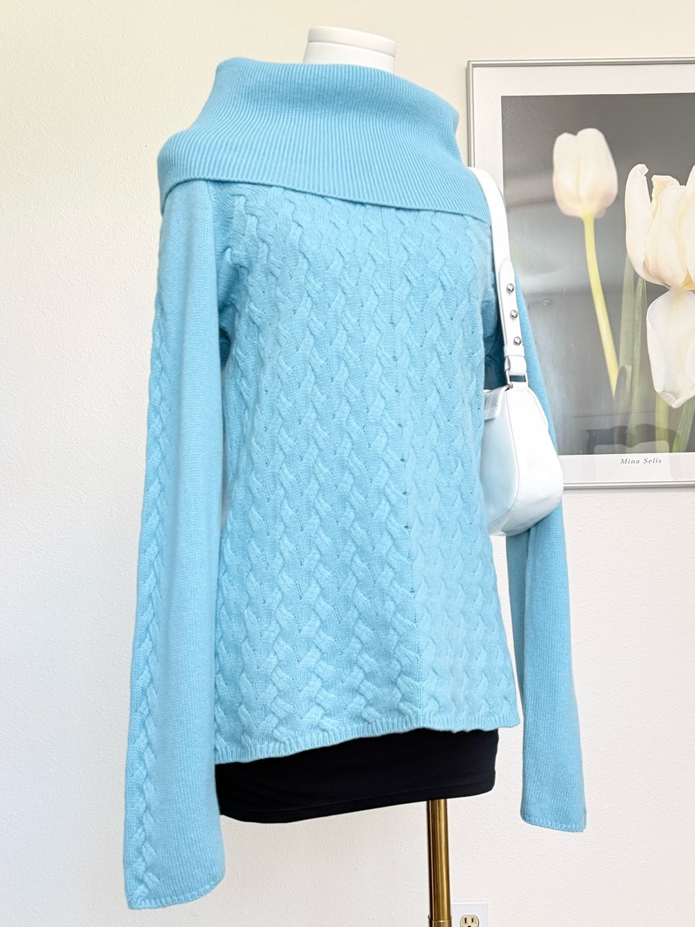 Vintage Nordstrom Studio 121 Cashmere Cowl Turtleneck Sweater